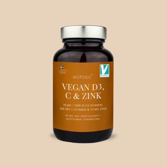 Kosttilskud fra NORDBO, vegansk D3, C og zink
